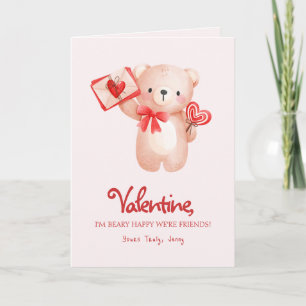 Jolie carte de vœux ours pour la Saint-Valentin