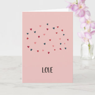 Jolie Carte de Vœux Pliée Nuage de Cœurs Amour