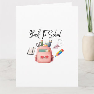 Jolie carte de vœux pour la rentrée avec sac à dos