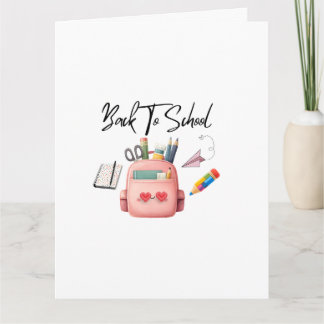 Jolie carte de vœux pour la rentrée avec sac à dos