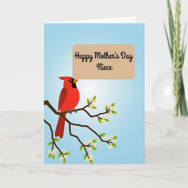 Jolie carte d'image d'oiseau pour la fête des mère (Devant)