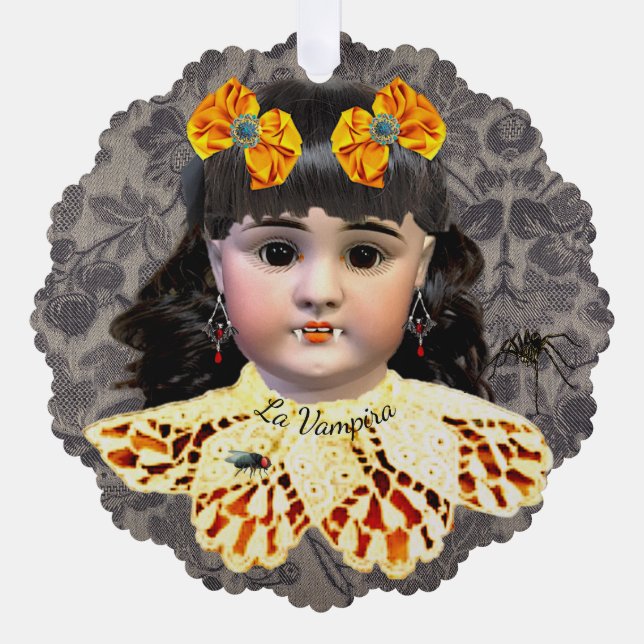 Jolie carte d'ornement de poupée Vampire (Recto)