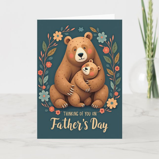 Jolie carte d'ours pour la fête des pères (Devant)