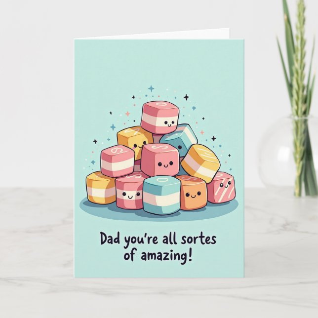 Jolie carte en forme de cube de bonbons pour la fê (Devant)