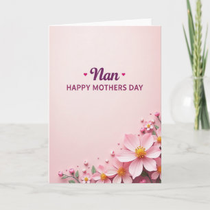 Jolie carte florale de fête des mères pour Nan