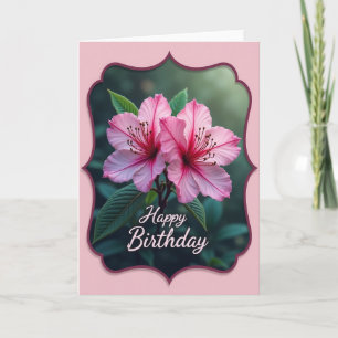 Jolie carte florale encadrée pour anniversaire
