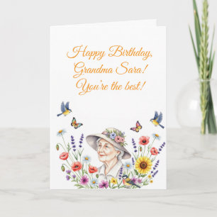 Jolie carte florale pour grand-mère