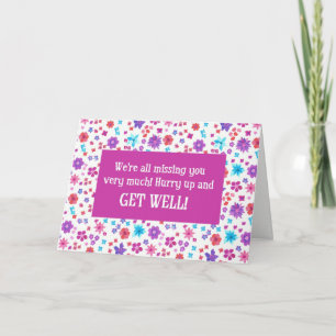 Jolie carte florale pour un rétablissement, Tu me 