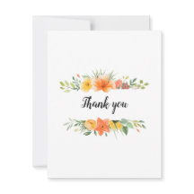 Jolie carte merci florale ou carte vierge plate qu