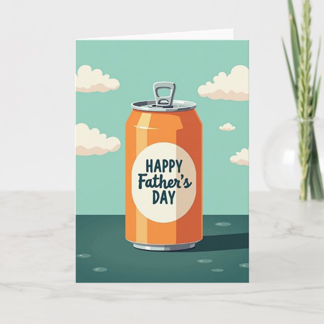 Jolie carte orange pour la fête des pères (Devant)