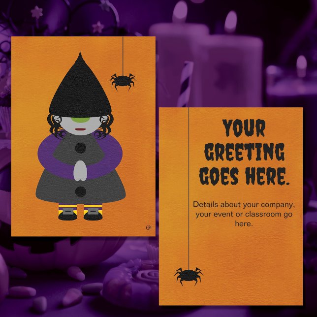 Jolie carte ou invitation de sorcière d'Halloween (Créateur téléchargé)