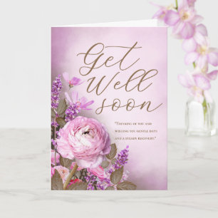 Jolie carte personnalisée de fleurs roses pour un 