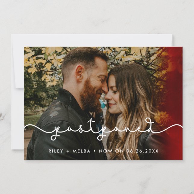 Jolie carte photo reportée avec police de cœur con (Devant)