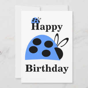 Jolie carte plate de fête d'anniversaire coccinell