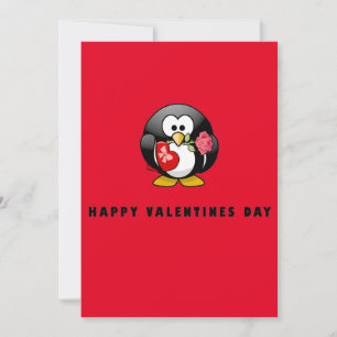Jolie carte plate de la Saint-Valentin Manchot ois