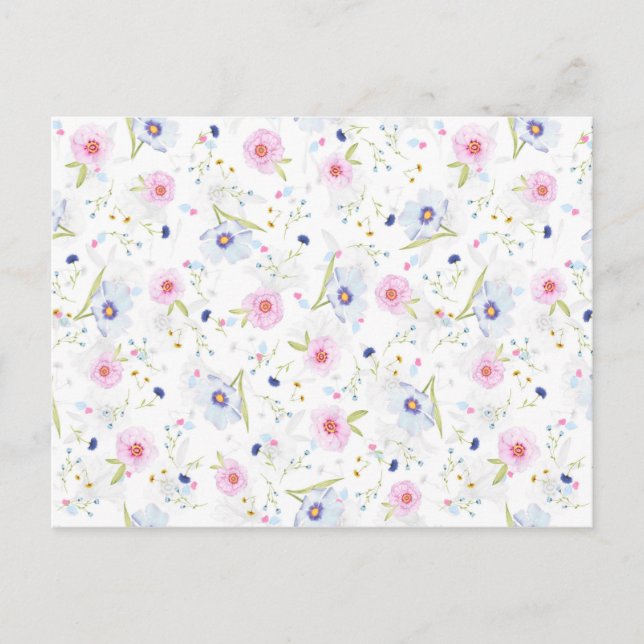 Jolie carte postale à motif floral (Devant)