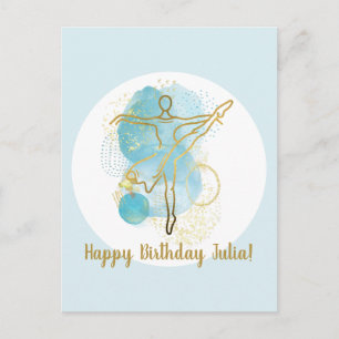 Jolie carte postale d'anniversaire aquarelle Balle