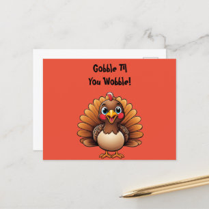 Jolie carte postale de dinde "Glousse jusqu'à ce q