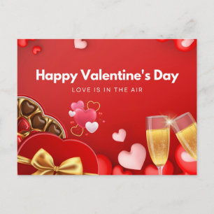 Jolie Carte Postale de la Saint-Valentin Cœur Roug