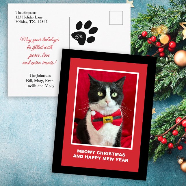 Jolie carte postale de Noël de chat smoking (Créateur téléchargé)
