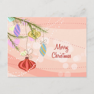 Jolie carte postale de Noël rose