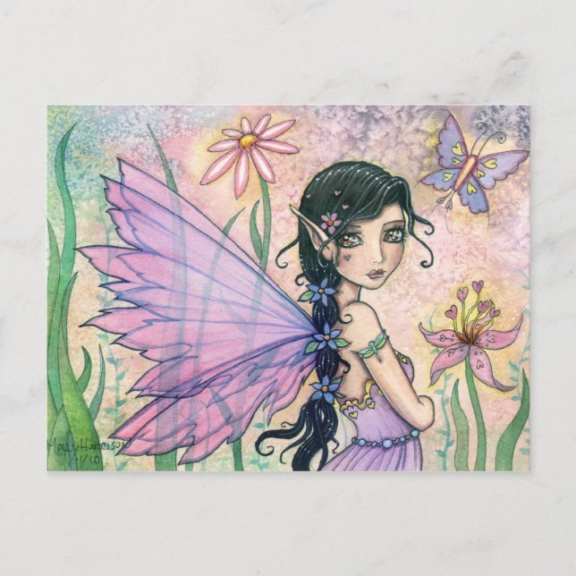Jolie carte postale de papillon fée par Molly Harr (Devant)