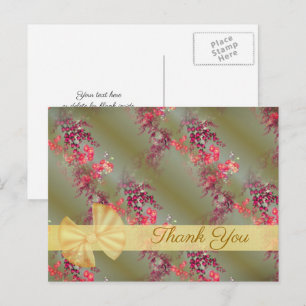 Jolie carte postale de remerciement à motif floral