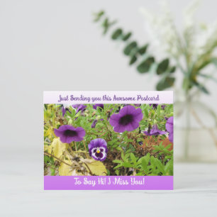 Jolie carte postale florale "Tu me manques" pour d