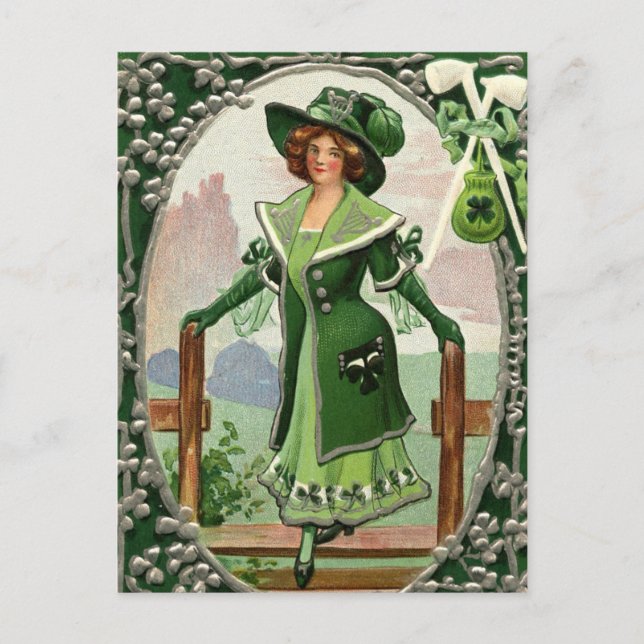 jolie carte postale vintage Saint Patrick's Day (Devant)