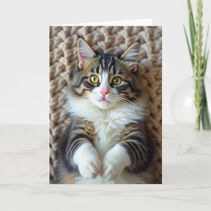 Jolie carte pour la Fête des Pères avec un chat ti