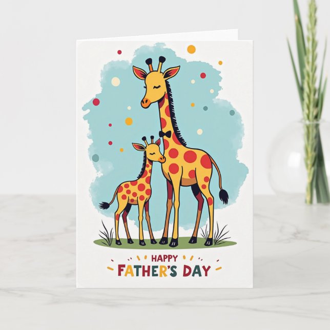 Jolie carte pour la fête des pères tachetée (Devant)