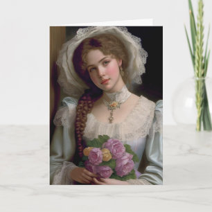 JOLIE CARTE POUR NOTES DE FILLES VICTORIENNE
