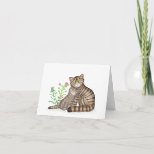Jolie carte vierge avec chat sauvage écossais et c