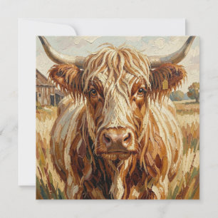 Jolie carte vierge d'art de vache en empâtement