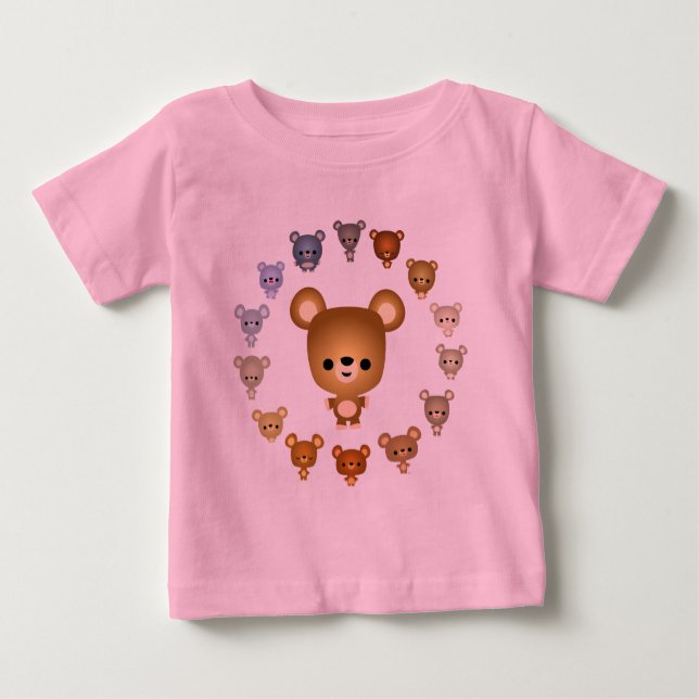 Jolie Cartoon Bear Baby T-shirt bébé (Devant)
