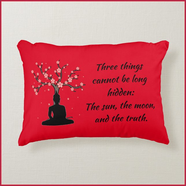 Jolie citation de vérité Bouddha Accent Coussin (Créateur téléchargé)