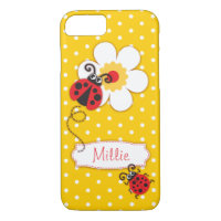 Jolie coccinelle filles nom jaune iPhone 7 coque