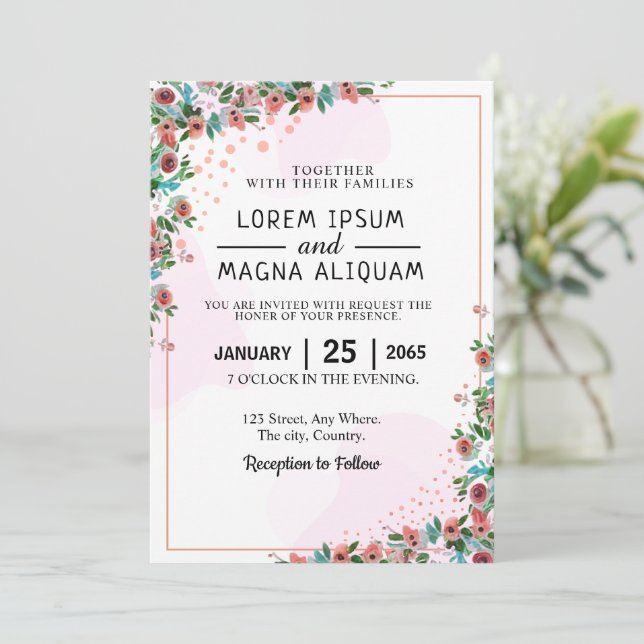 Jolie collection de cartes mariage aquarelle (Debout devant)