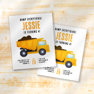 Jolie construction Anniversaire Fête Invitation