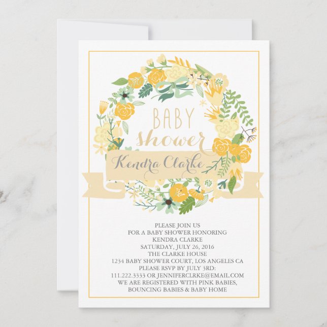JOLIE COUCHE FLORALE | INVITATION BABY SHOWER (Devant)