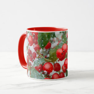 Jolie Coupe Holly Berry Snow Holiday Mug