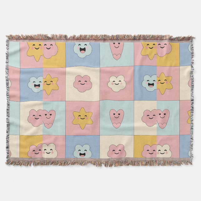 Jolie couverture en patchwork pastel (Devant)