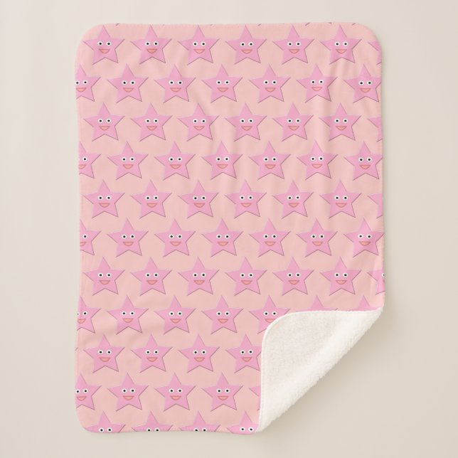 Jolie couverture Sherpa Star Rose (Devant)