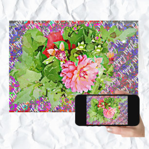 Jolie Dahlia Bloom Bouquet Carte de fête des mères