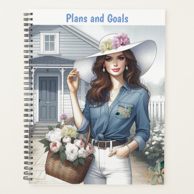 Jolie Dame Transportant des Fleurs Plans et Object (Devant)