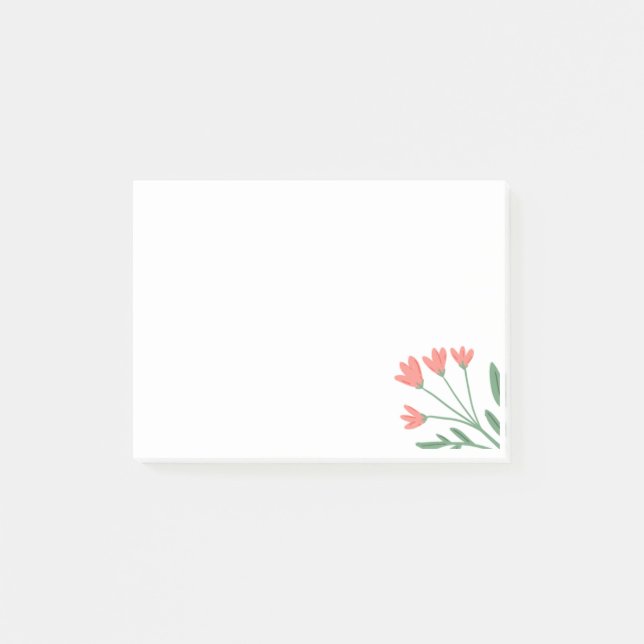 Jolie dans les notes post-it de fleurs roses (Devant)
