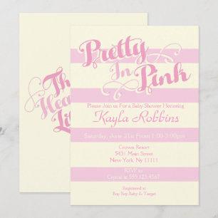 Jolie dans rose bébé douche Invitations