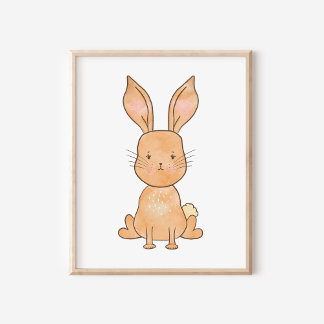 Jolie décoration de nurserie avec un lapin aquarel
