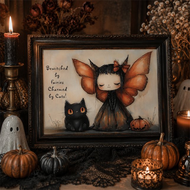 Jolie décoration murale de fée d'Halloween et de c (Créateur téléchargé)
