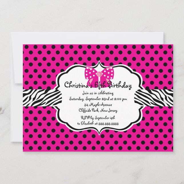 Jolie Diva Invitations Fête de Fille (Devant)